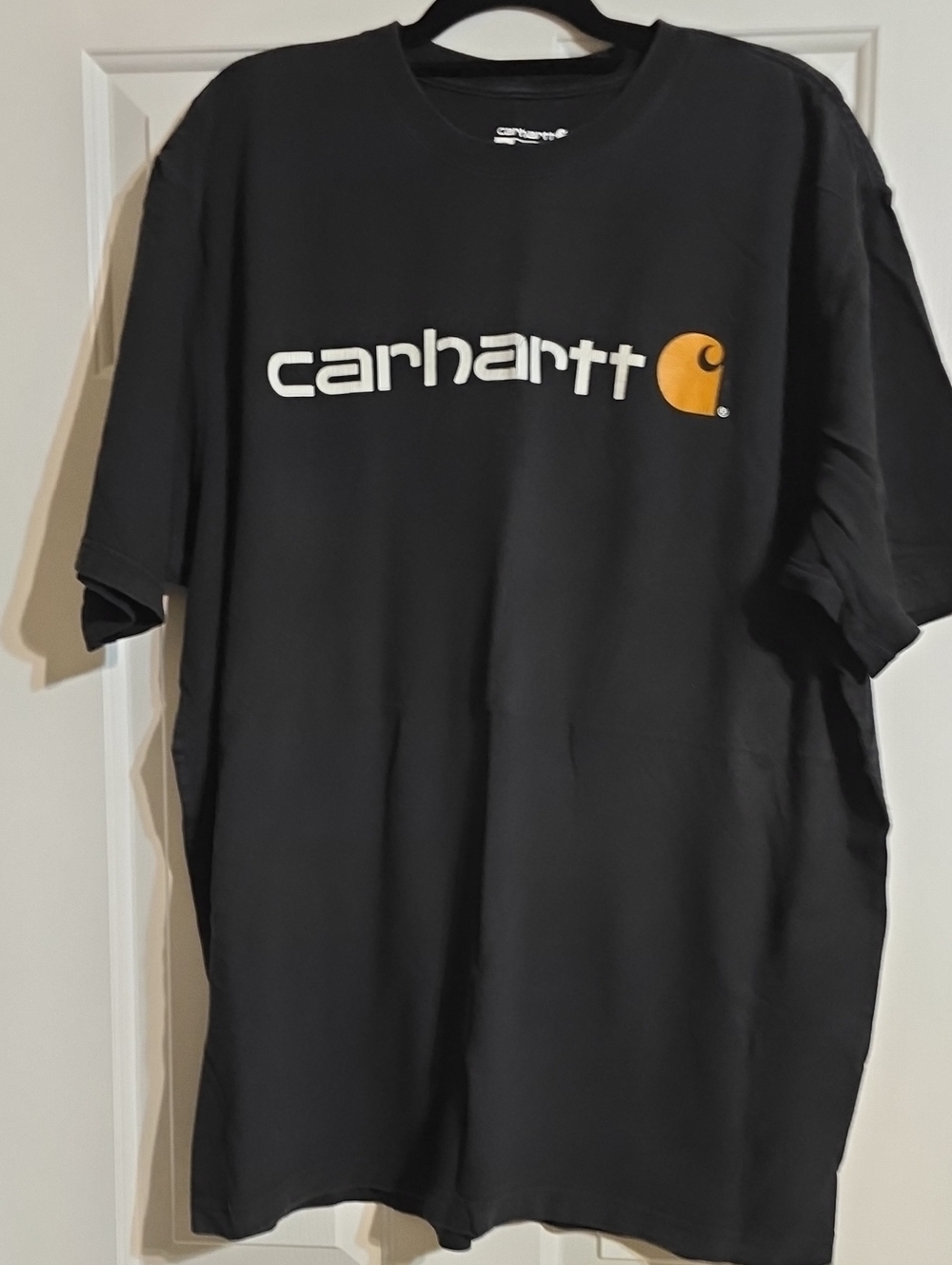 Carhartt Black Short-Sleeve Tee with Yellow Logo